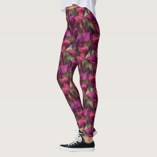 Pink Fitness Fashion Calla lilies Floral Gifts For Leggings