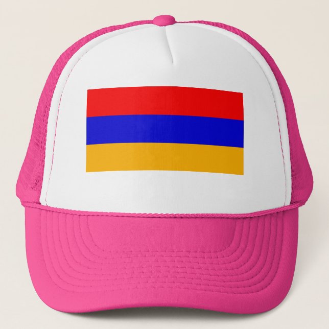 PINK Flag of Armenia Trucker Hat (Front)