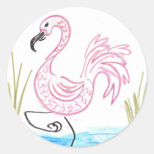 Pink Flamingo #13 Classic Round Sticker