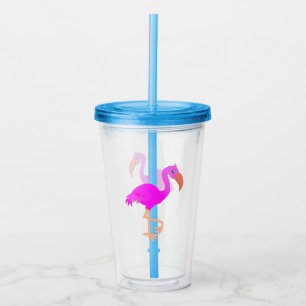 Pink Flamingo Acrylic Tumbler