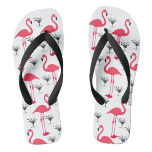 Pink Flamingo and Palm Tree Jandals