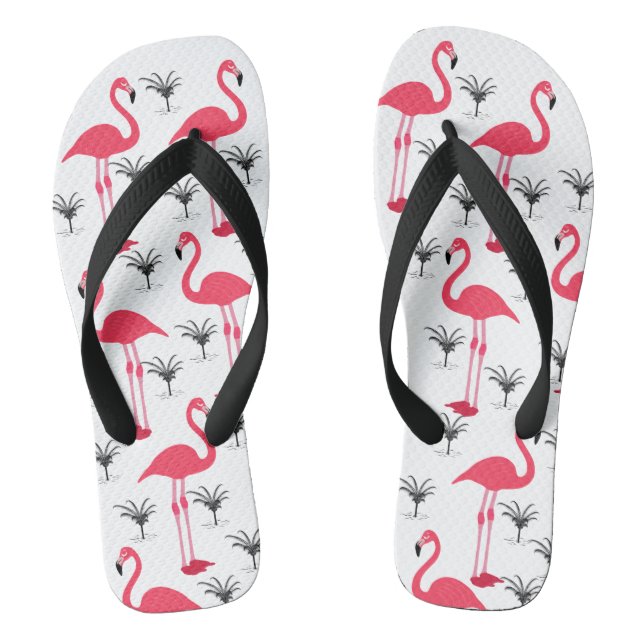 Pink Flamingo and Palm Tree Jandals (Footbed)