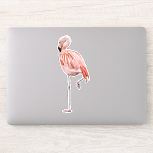 Pink Flamingo Art Bird Sticker