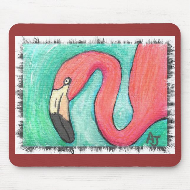 Pink Flamingo - artsy mousepad (Front)