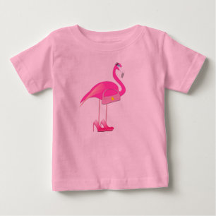 Pink Flamingo - Baby Fine Jersey T-Shirt T-Shirt