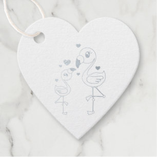 Pink Flamingo Baby Shower Favour Tags