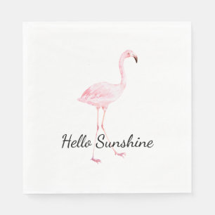 Pink Flamingo Baby Shower Napkin
