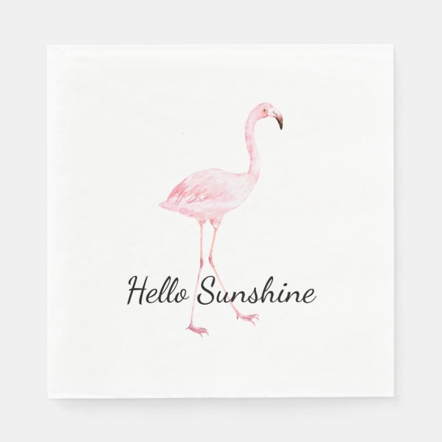 Pink Flamingo Baby Shower Napkin (Front)