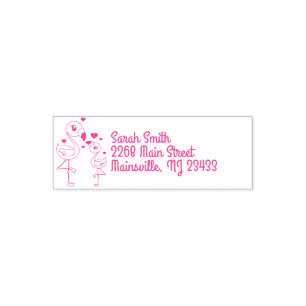 Pink Flamingo Baby Shower Self-inking Stamp