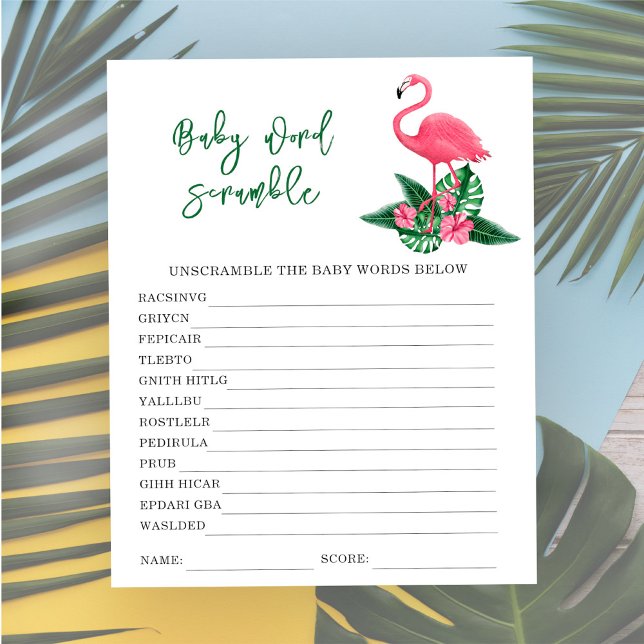 Pink Flamingo - Baby Word Scramble (Creator Uploaded)
