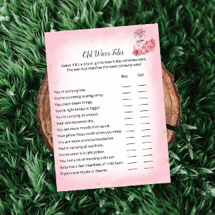 Pink Flamingo Ballerina Old Wives Tale Shower Game Invitation