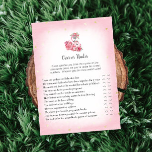 Pink Flamingo Ballerina Over Under Shower Game Invitation