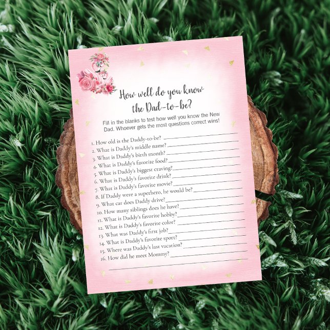 Pink Flamingo Ballerina Who Knows Dad Best Game Invitation (Creator Uploaded)