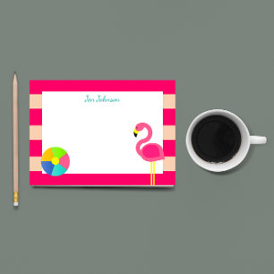 Pink Flamingo Beach Small Personalised Post-it Notes