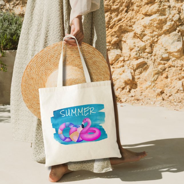 Pink Flamingo Beach  Tote Bag (Creator Uploaded)