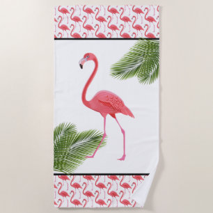 Pink Flamingo Beach Towel