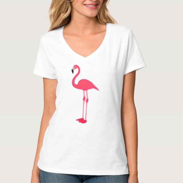 Pink Flamingo Bird-64305 T-Shirt (Front)