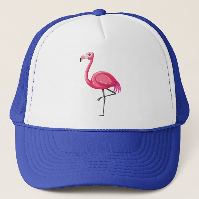 Pink Flamingo Bird-89686 Trucker Hat (Front)