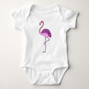 Pink Flamingo Bird Lineart-57567 Baby Bodysuit