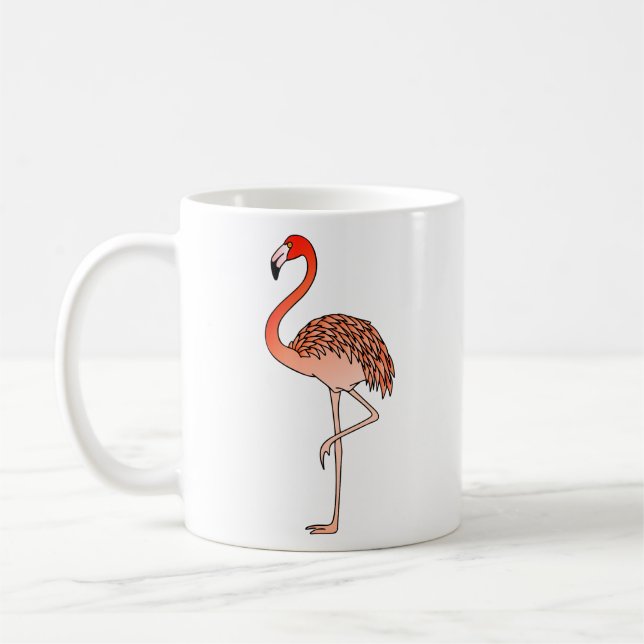 Pink Flamingo Bird Lineart-57567 Coffee Mug (Left)