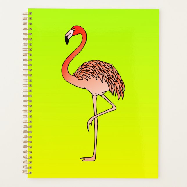 Pink Flamingo Bird Lineart-57567 Planner (Front)