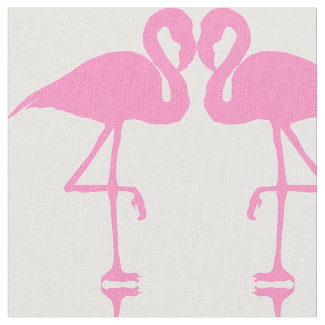 Pink Flamingo Bird Sewing Pattern Fabric (Close Up)