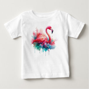 Pink Flamingo Bird Sublimation Baby T-Shirt