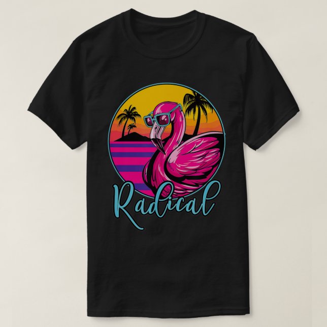 Pink Flamingo Bird  T-Shirt (Design Front)