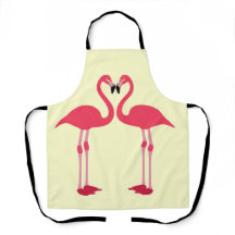 Pink flamingo-birds-love-heart