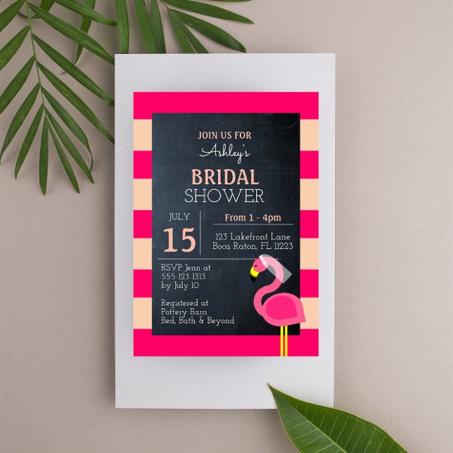 Pink Flamingo Bridal Shower Invitation (Creator Uploaded)