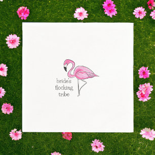 Pink Flamingo Bride's Flocking Tribe Bachelorette Napkin