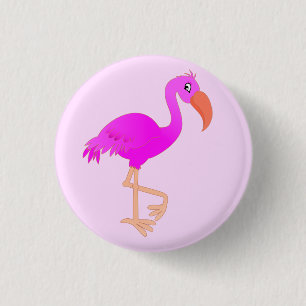 Pink Flamingo Button