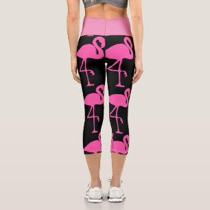 PINK FLAMINGO CAPRI YOGA LEGGINGS PANTS