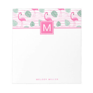 Pink Flamingo Centre Square Personalised Notepad