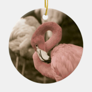Pink Flamingo Ceramic Tree Decoration