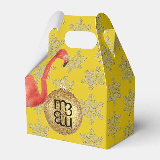 PINK FLAMINGO Christmas favor box (Front Side)