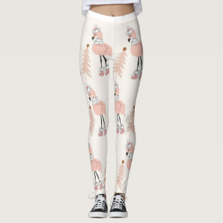 Pink Flamingo Christmas Leggings
