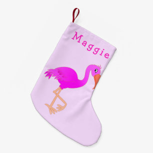 Pink Flamingo Christmas Stocking Custom Name