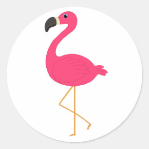 Pink Flamingo Classic Round Sticker