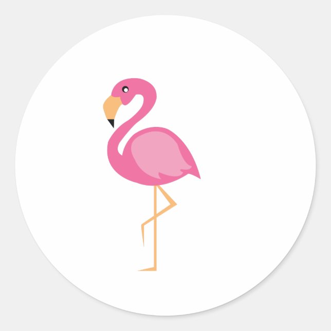 Pink Flamingo Classic Round Sticker (Front)