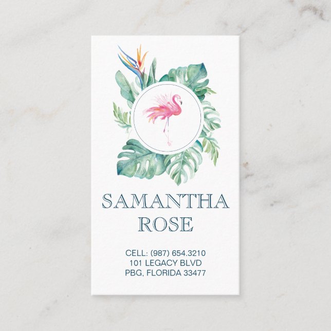 Pink Flamingo Coastal Mummy Card (Front)