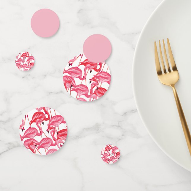 Pink Flamingo Confetti with Matching Tableware (Group)