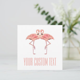 Pink Flamingo Couple Romantic Lovebirds Card