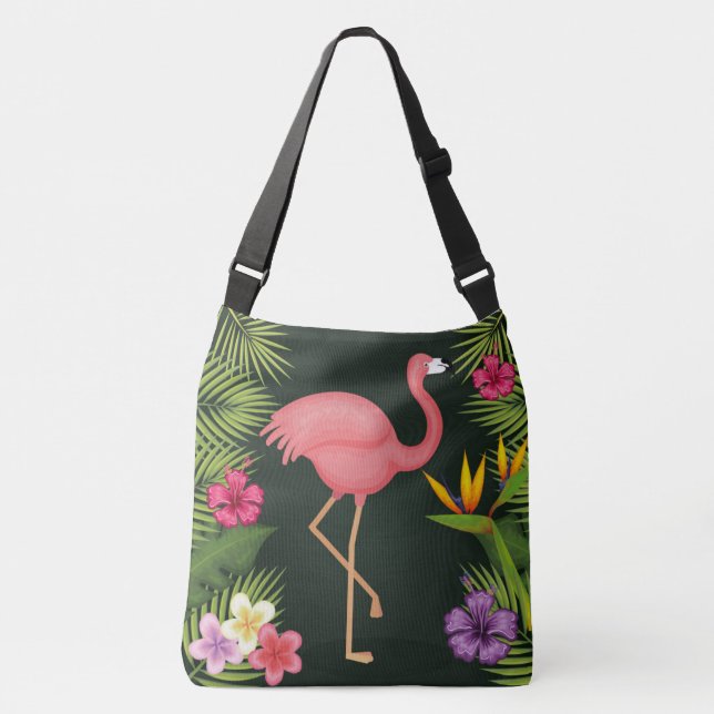 Pink Flamingo Crossbody Bag (Front)