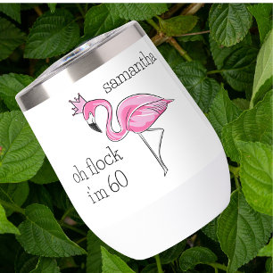 Pink Flamingo Crown Oh Flock I'm 60 Birthday Name