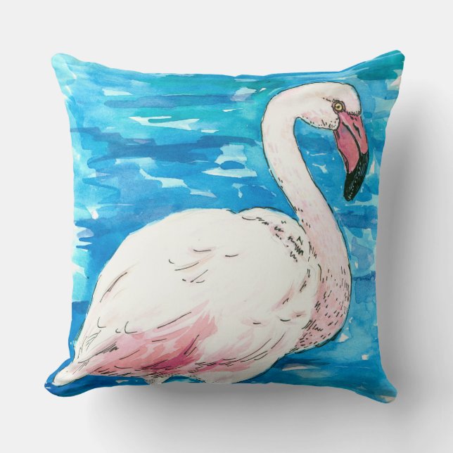 Pink flamingo cushion (Front)