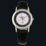 Pink Flamingo Custom Classic Watch<br><div class="desc">"Time to Flamingle" with this stylish and elegant pink flamingo watch design. Make it your own,  or is a great personalised gift idea with customisable initials.</div>