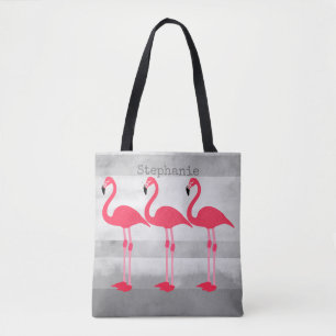 pink flamingo custom tote bag personalise it