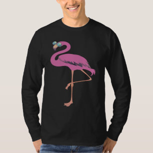 Pink Flamingo  Cute Flamingo in Blue Glasses T-Shirt