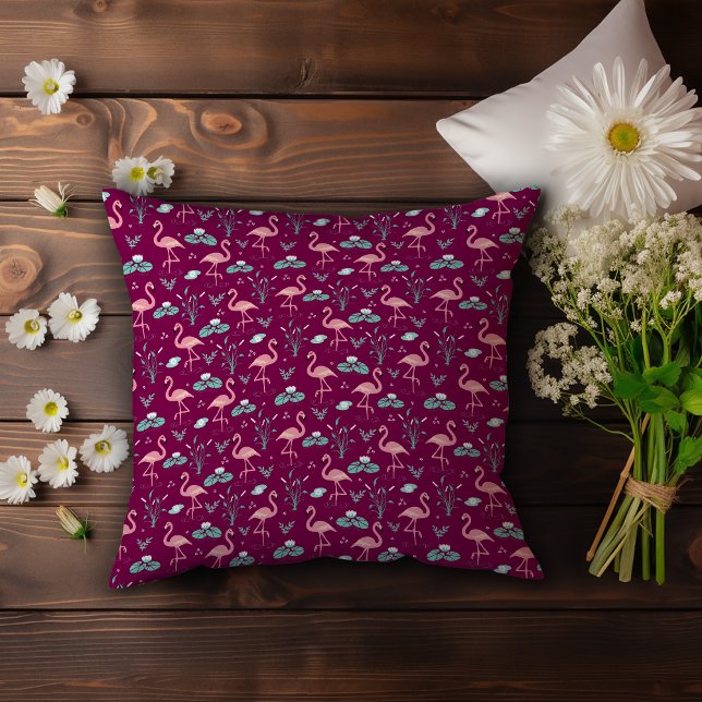  Pink Flamingo cute red pattern Cushion (Creator Uploaded)